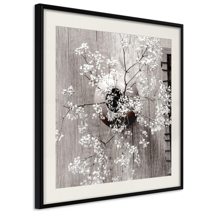 Wall Poster Dried Flowers (Square) - botanical composition with a vase on wood 120461 additionalImage 3