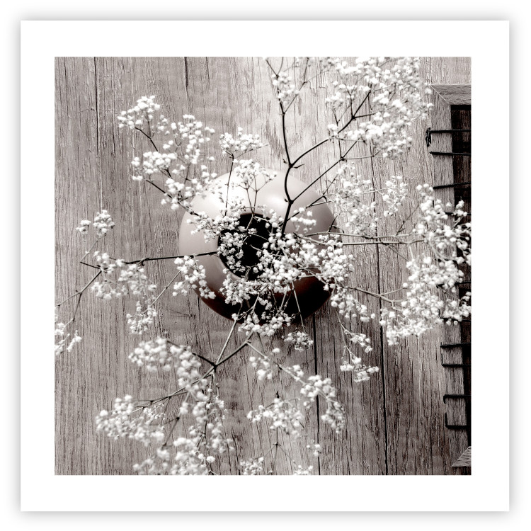 Wall Poster Dried Flowers (Square) - botanical composition with a vase on wood 120461 additionalImage 25