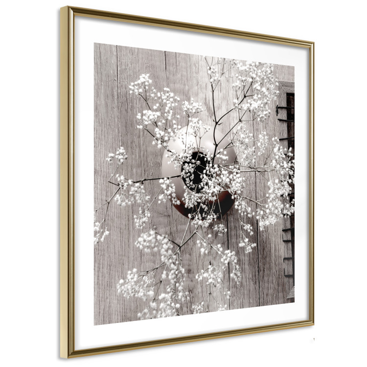 Wall Poster Dried Flowers (Square) - botanical composition with a vase on wood 120461 additionalImage 5