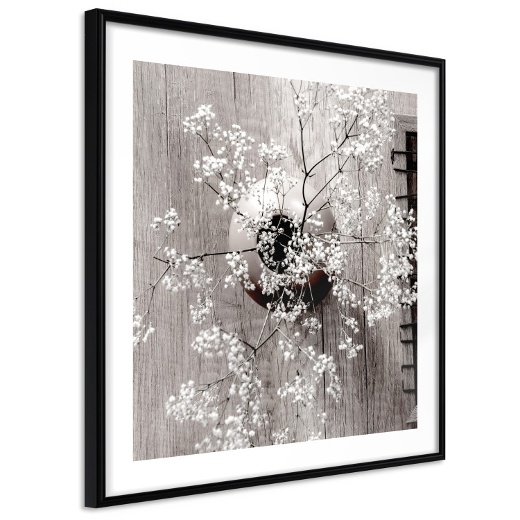Wall Poster Dried Flowers (Square) - botanical composition with a vase on wood 120461 additionalImage 2