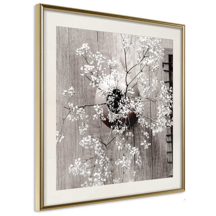 Wall Poster Dried Flowers (Square) - botanical composition with a vase on wood 120461 additionalImage 4