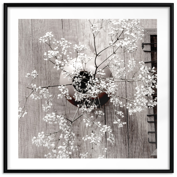 Wall Poster Dried Flowers (Square) - botanical composition with a vase on wood 120461 additionalImage 15