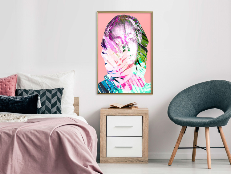 Wall Poster Palm Madonna - portrait of an abstract colorful female face 122361 additionalImage 7