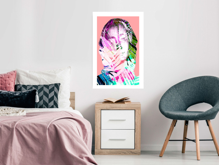 Wall Poster Palm Madonna - portrait of an abstract colorful female face 122361 additionalImage 2
