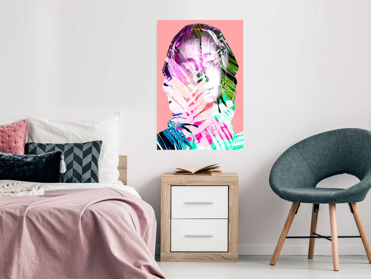 Wall Poster Palm Madonna - portrait of an abstract colorful female face 122361 additionalImage 23