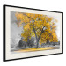 Wall Poster Autumn in the Park (Golden) - gray tree landscape with golden leaves 122761 additionalThumb 3