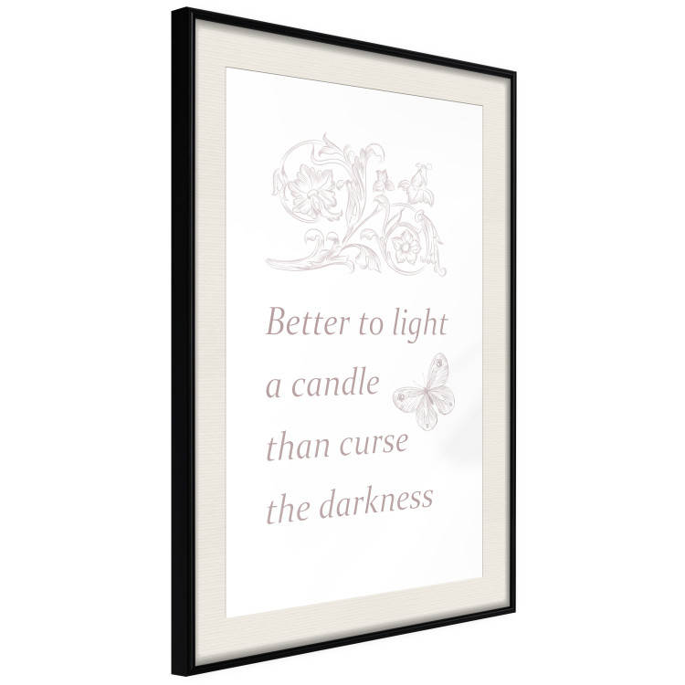 Wall Poster Better to Light a Candle - English texts and butterfly ornaments 122861 additionalImage 3