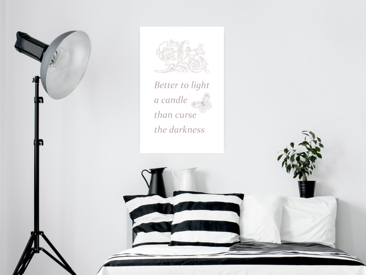 Wall Poster Better to Light a Candle - English texts and butterfly ornaments 122861 additionalImage 23