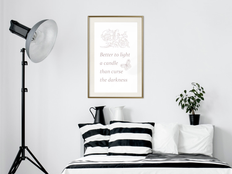 Wall Poster Better to Light a Candle - English texts and butterfly ornaments 122861 additionalImage 21