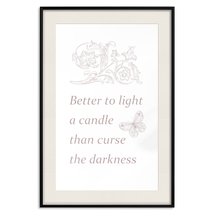 Wall Poster Better to Light a Candle - English texts and butterfly ornaments 122861 additionalImage 18