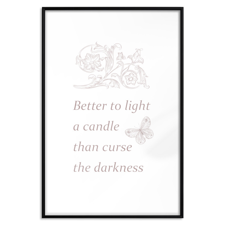Wall Poster Better to Light a Candle - English texts and butterfly ornaments 122861 additionalImage 17