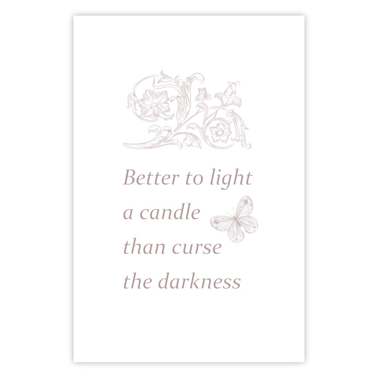 Wall Poster Better to Light a Candle - English texts and butterfly ornaments 122861 additionalImage 25