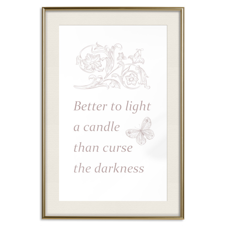 Wall Poster Better to Light a Candle - English texts and butterfly ornaments 122861 additionalImage 19