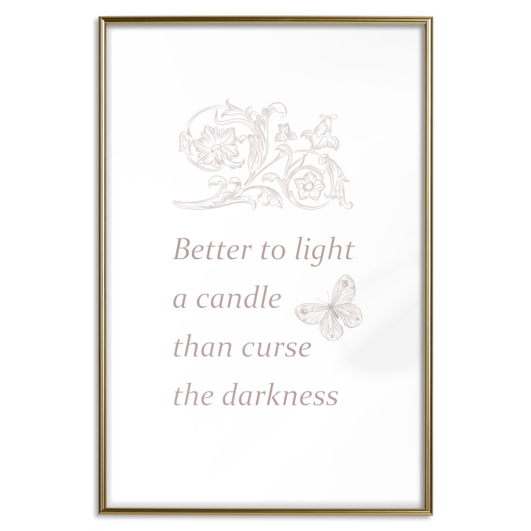 Wall Poster Better to Light a Candle - English texts and butterfly ornaments 122861 additionalImage 16