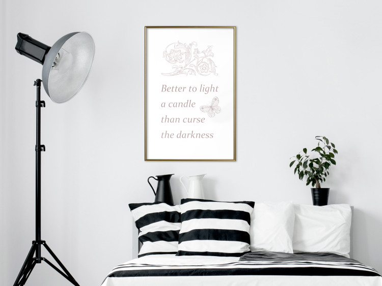 Wall Poster Better to Light a Candle - English texts and butterfly ornaments 122861 additionalImage 7