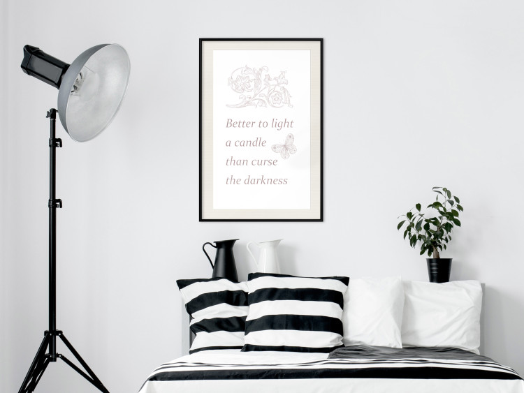 Wall Poster Better to Light a Candle - English texts and butterfly ornaments 122861 additionalImage 22