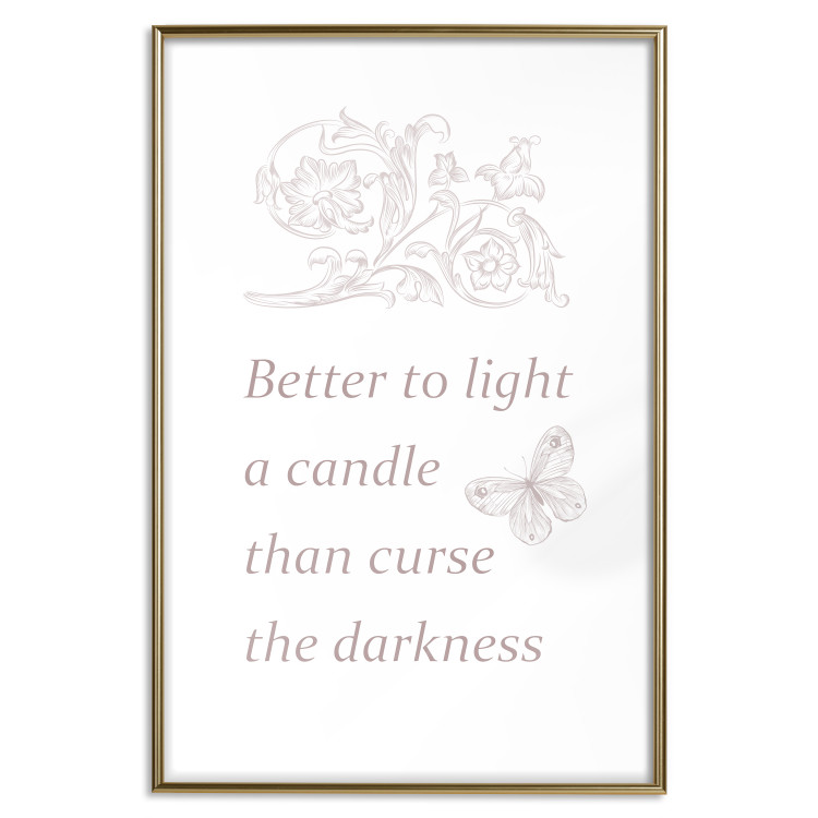 Wall Poster Better to Light a Candle - English texts and butterfly ornaments 122861 additionalImage 20