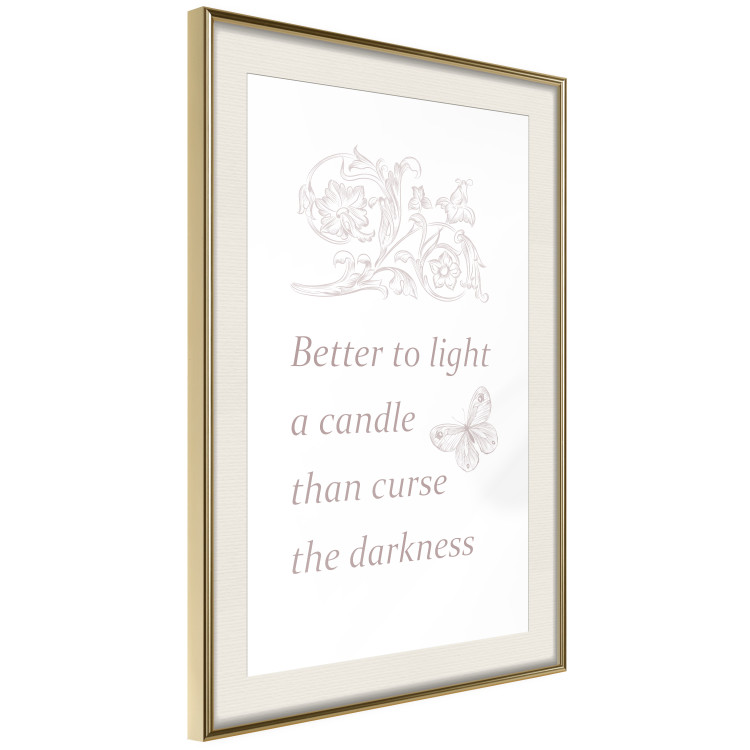 Wall Poster Better to Light a Candle - English texts and butterfly ornaments 122861 additionalImage 2