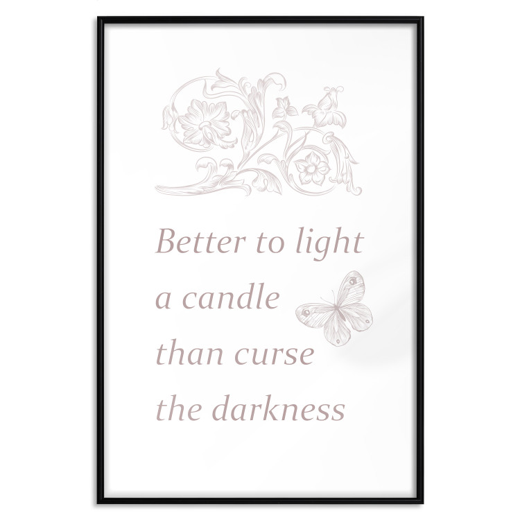 Wall Poster Better to Light a Candle - English texts and butterfly ornaments 122861 additionalImage 24