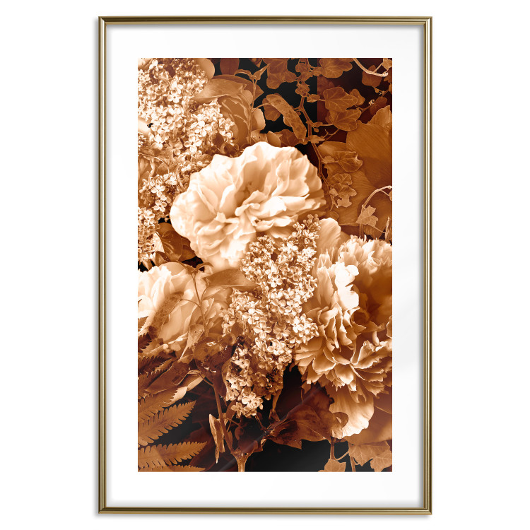 Wall Poster End of August - plant flowers and leaves in autumn sepia tone 123861 additionalImage 14