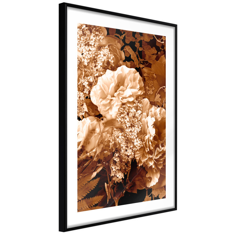 Wall Poster End of August - plant flowers and leaves in autumn sepia tone 123861 additionalImage 11