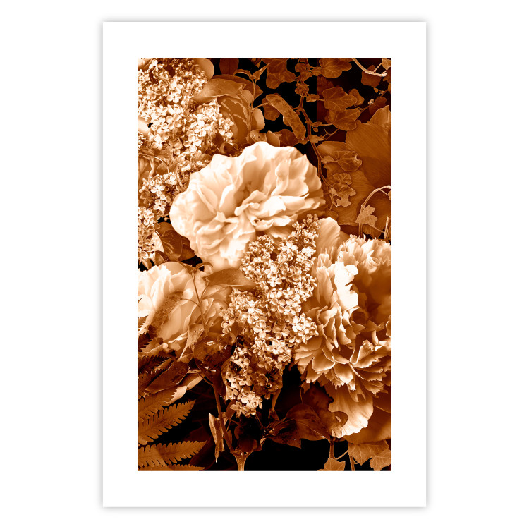 Wall Poster End of August - plant flowers and leaves in autumn sepia tone 123861 additionalImage 19