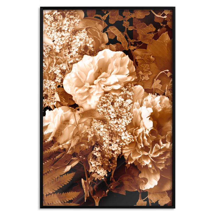 Wall Poster End of August - plant flowers and leaves in autumn sepia tone 123861 additionalImage 18