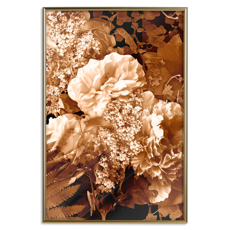 Wall Poster End of August - plant flowers and leaves in autumn sepia tone 123861 additionalImage 16
