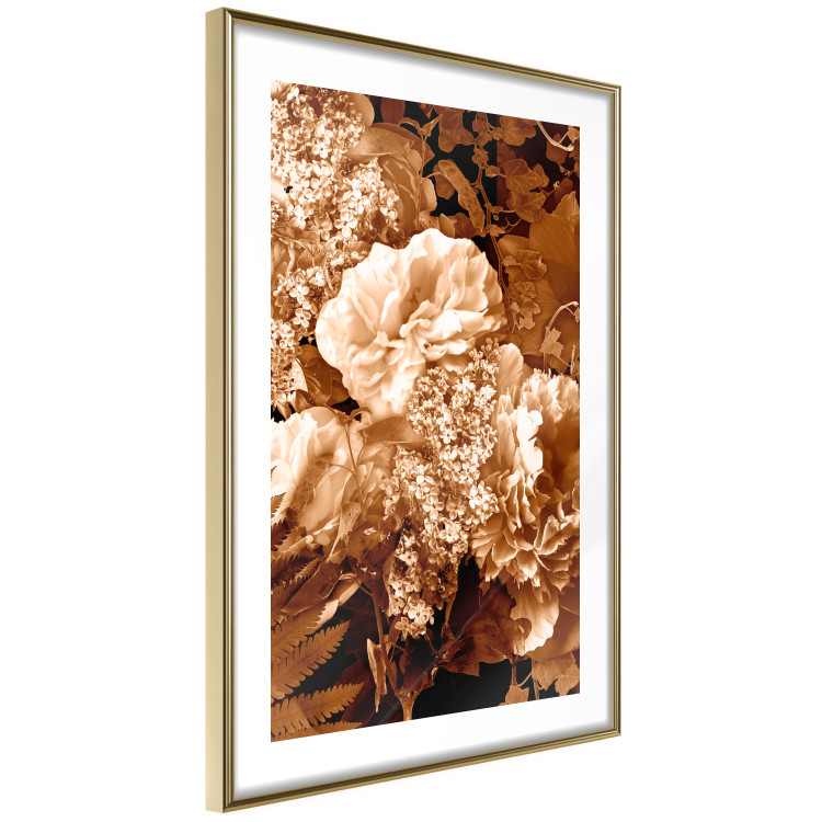 Wall Poster End of August - plant flowers and leaves in autumn sepia tone 123861 additionalImage 6
