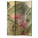 Room Divider Bonjour Paris! (3-piece) - urban collage with Eiffel Tower and flowers 124261