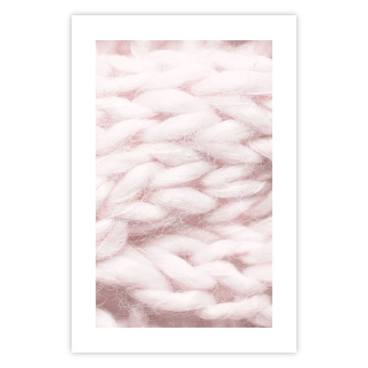 Wall Poster Pastel Warmth - texture of pink woolen braid 124461 additionalImage 25