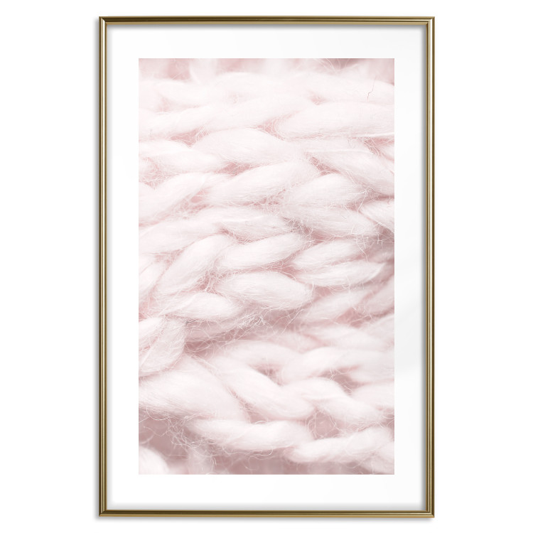 Wall Poster Pastel Warmth - texture of pink woolen braid 124461 additionalImage 14