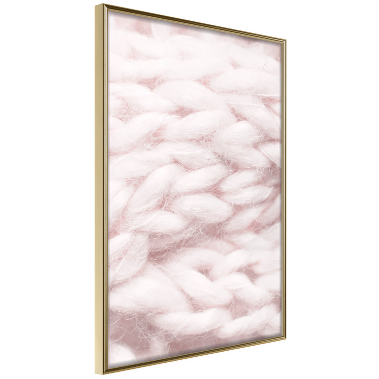 Wall Poster Pastel Warmth - texture of pink woolen braid 124461 additionalImage 14