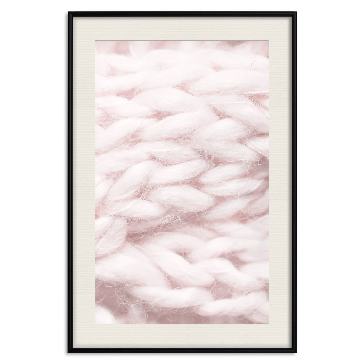 Wall Poster Pastel Warmth - texture of pink woolen braid 124461 additionalImage 18