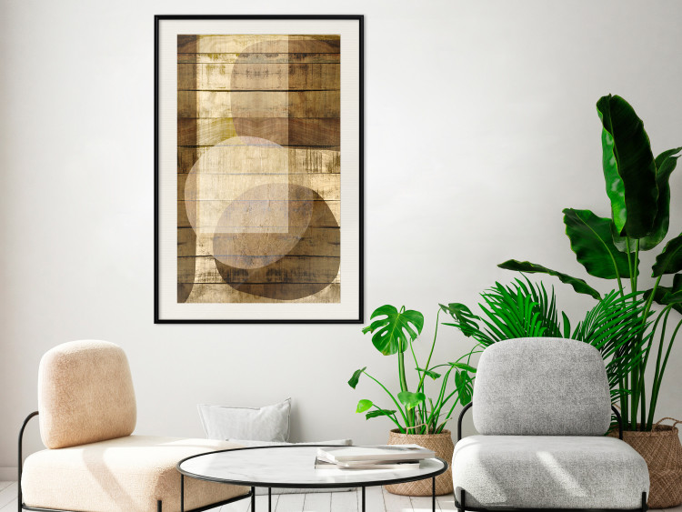 Poster Golden Chocolate - abstraction made of brown wooden planks 125261 additionalImage 22