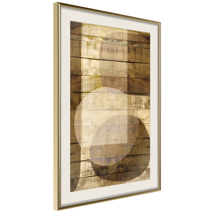 Poster Golden Chocolate - abstraction made of brown wooden planks 125261 additionalImage 2