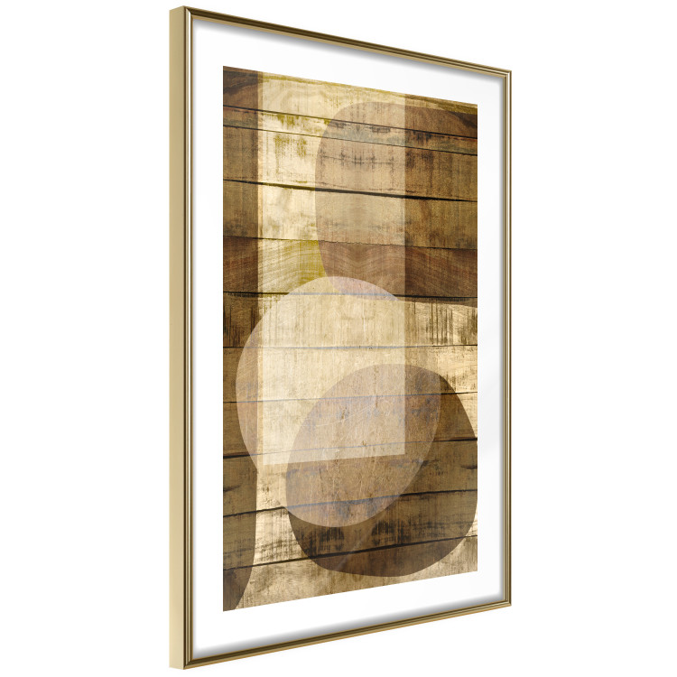 Poster Golden Chocolate - abstraction made of brown wooden planks 125261 additionalImage 6