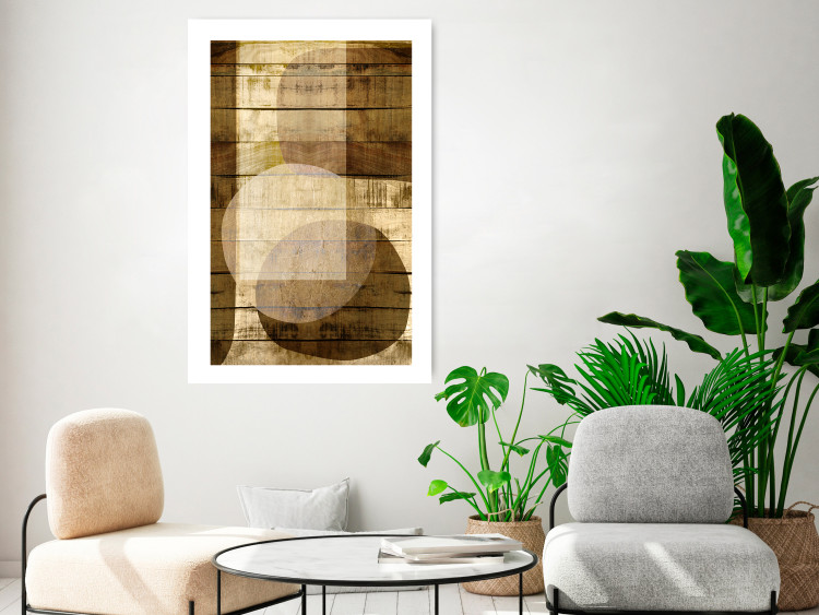 Poster Golden Chocolate - abstraction made of brown wooden planks 125261 additionalImage 4