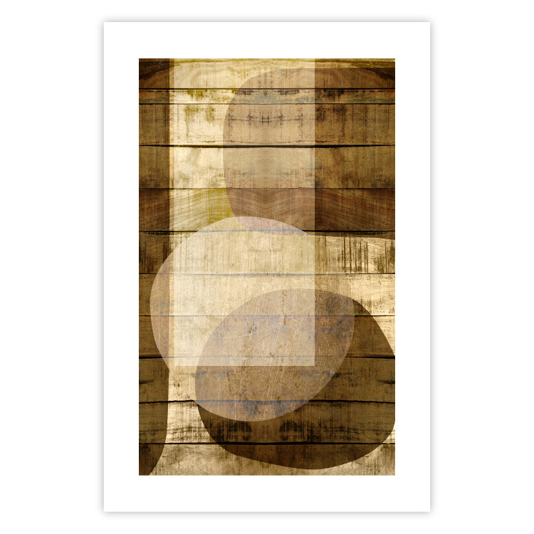 Poster Golden Chocolate - abstraction made of brown wooden planks 125261 additionalImage 19