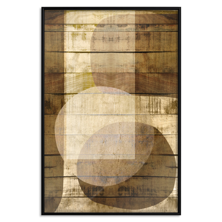 Poster Golden Chocolate - abstraction made of brown wooden planks 125261 additionalImage 18