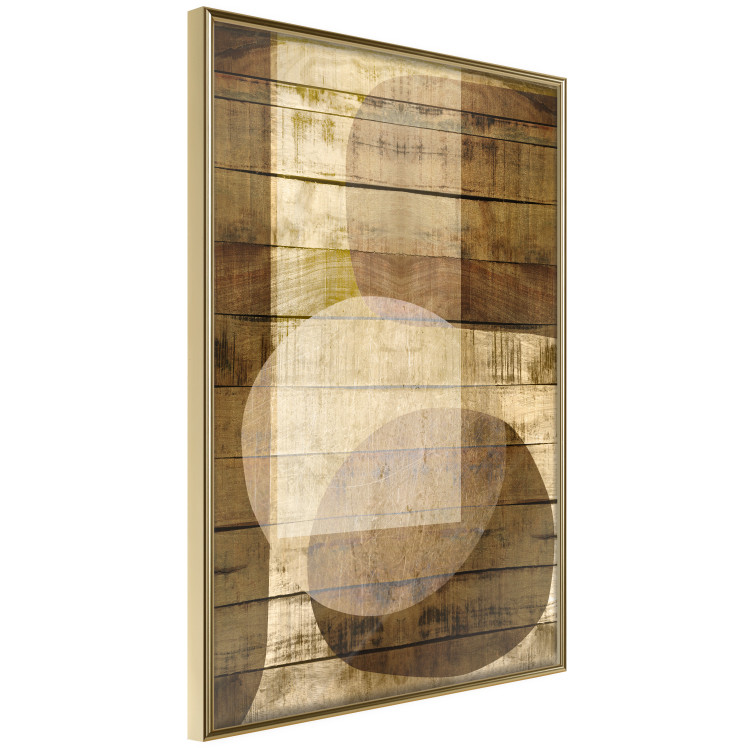 Poster Golden Chocolate - abstraction made of brown wooden planks 125261 additionalImage 12