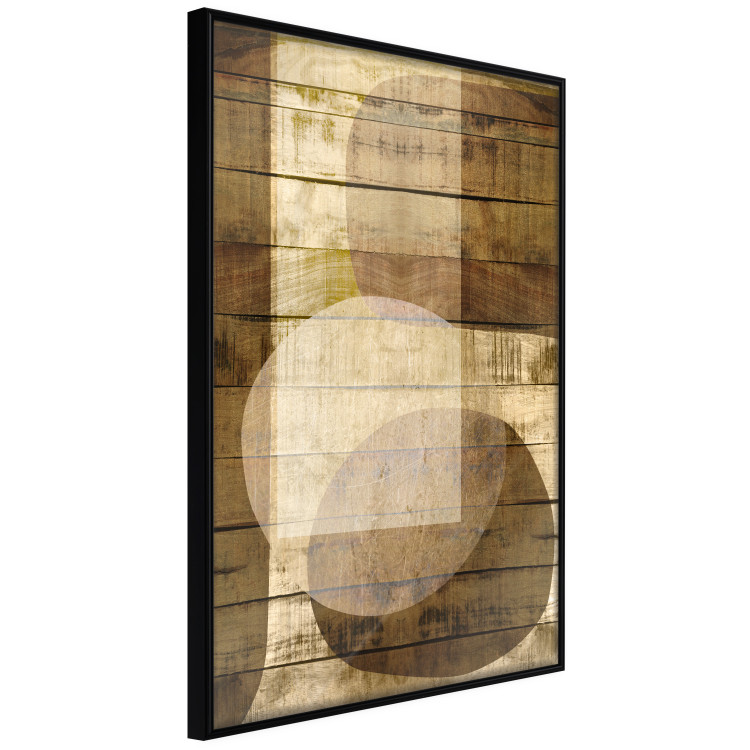 Poster Golden Chocolate - abstraction made of brown wooden planks 125261 additionalImage 10