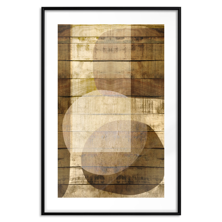 Poster Golden Chocolate - abstraction made of brown wooden planks 125261 additionalImage 15