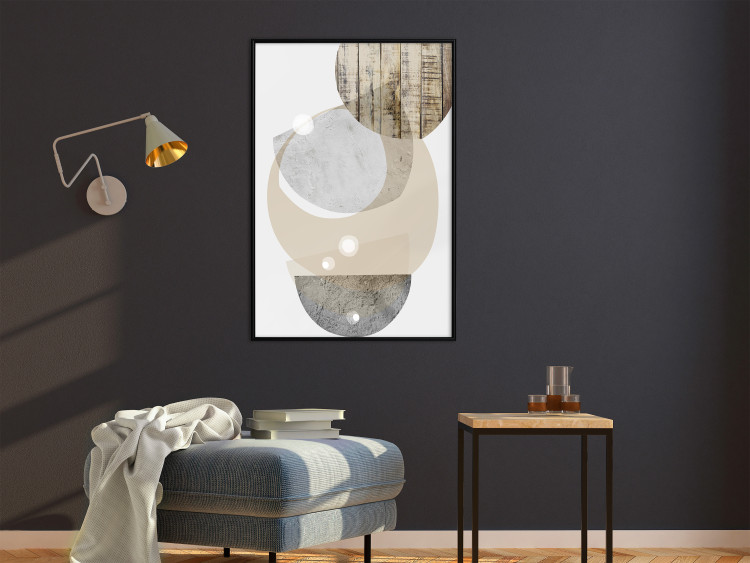 Poster Beige Marriage - abstract geometric figures with various textures 125361 additionalImage 3
