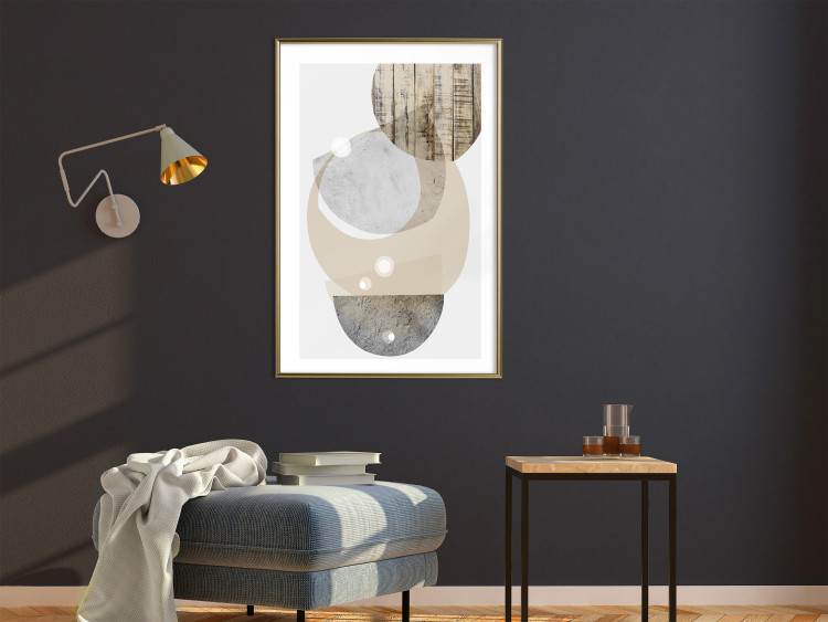 Poster Beige Marriage - abstract geometric figures with various textures 125361 additionalImage 13