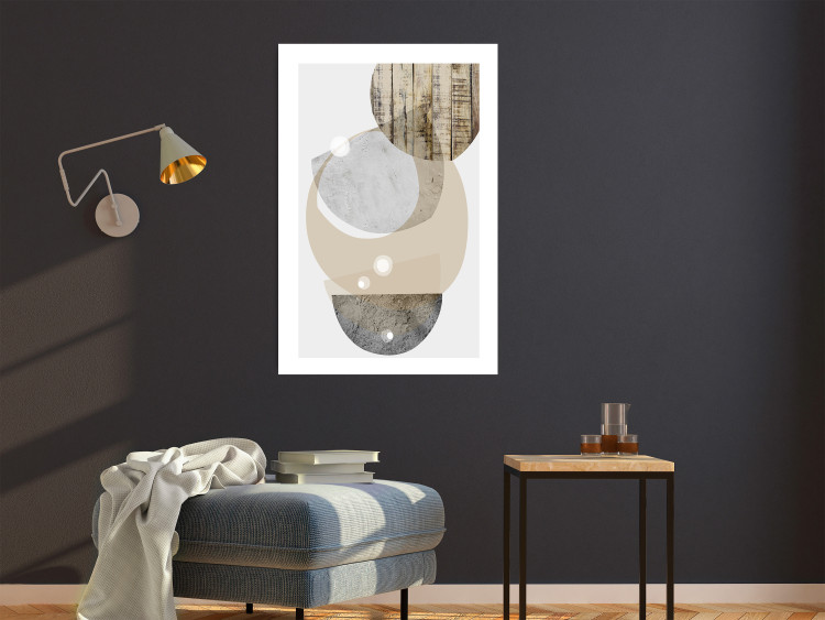 Poster Beige Marriage - abstract geometric figures with various textures 125361 additionalImage 2