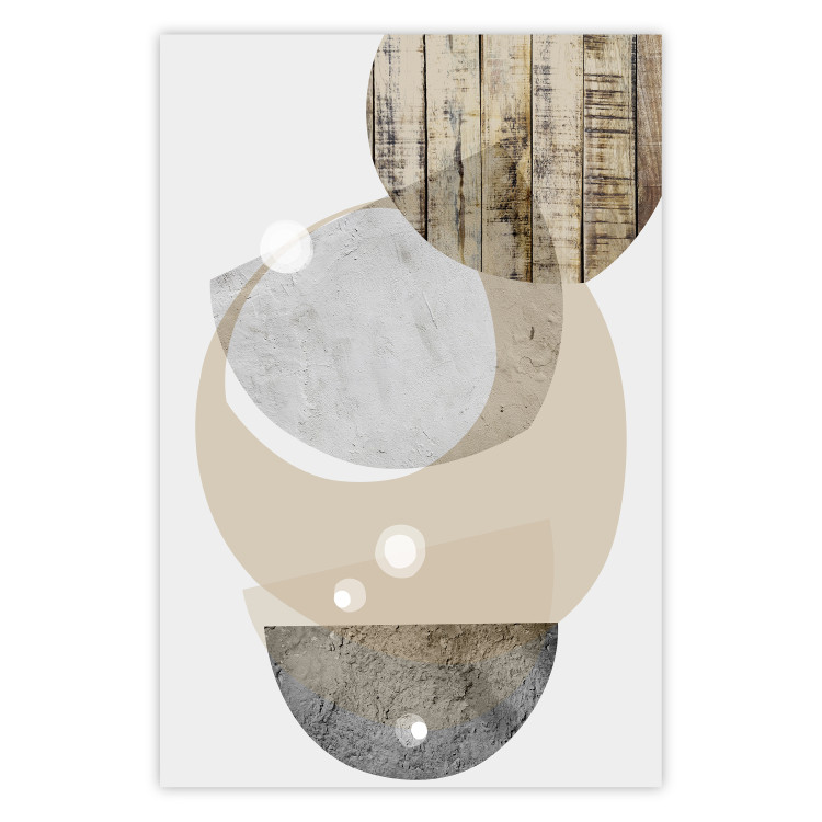 Poster Beige Marriage - abstract geometric figures with various textures 125361