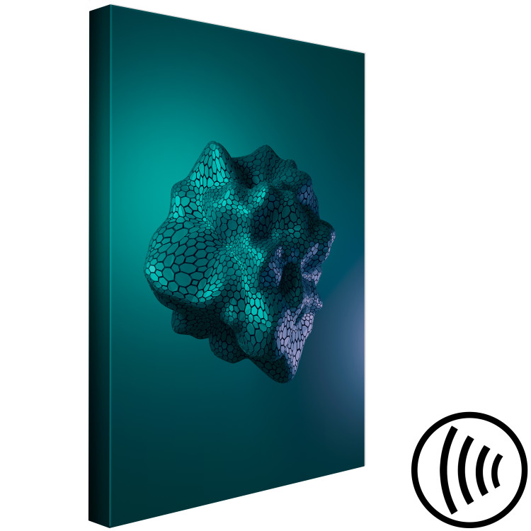 Canvas Print Cosmic stone - a futuristic abstraction on a dark green background 125661 additionalImage 6
