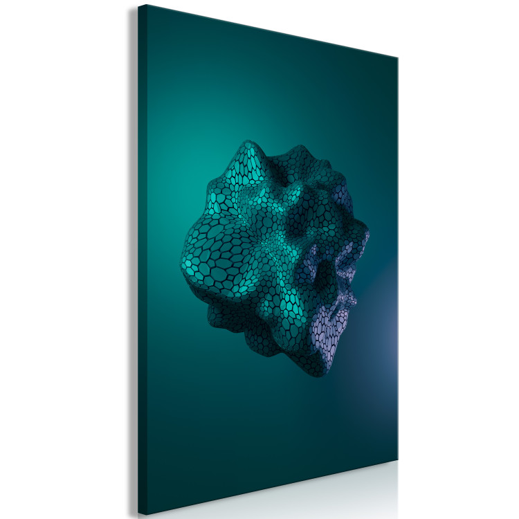 Canvas Print Cosmic stone - a futuristic abstraction on a dark green background 125661 additionalImage 2