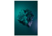 Canvas Print Cosmic stone - a futuristic abstraction on a dark green background 125661